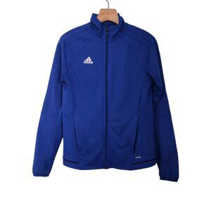 Adidas Climalite Jacket‎ Soccer Blue Athletic Track Mock Neck Youth Boys Small